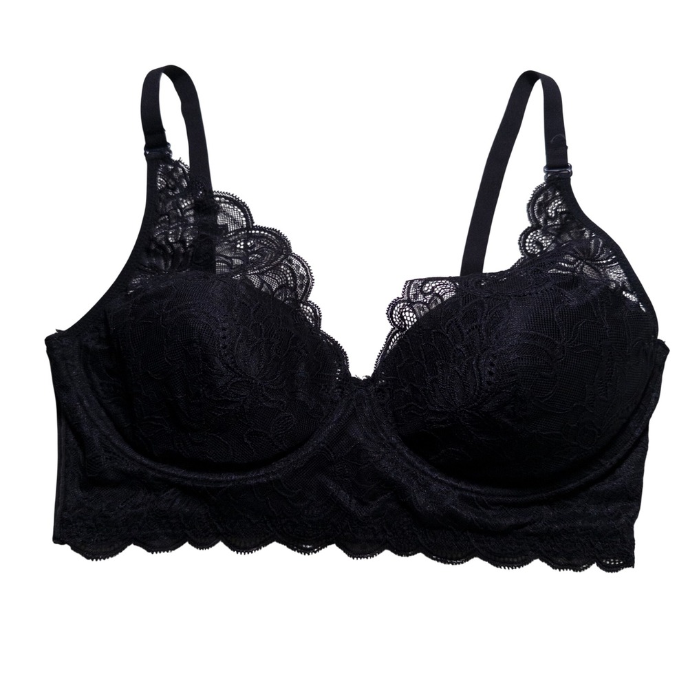 Maidenform Casual Comfort Convertible Lace Bralette 36C Black Wireless